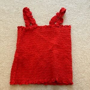 Girls art class red tank